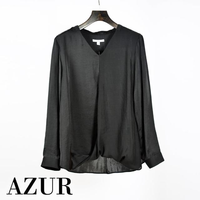 【AZUR】V領立體剪裁雪紡上衣