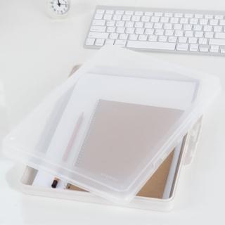 【SYSMAX】兩用A4文件收納盒 L(象牙白&透明)