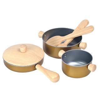 【Plantoys】小主廚-六件式鍋具組(木質木頭玩具 扮家家 角色扮演)