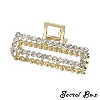 【SECRET BOX】韓國設計華麗珍珠水鑽金色鯊魚爪夾 髮夾(2款任選)