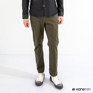 【Hang Ten】男裝-SLIM TAPERED FIT修身錐形長褲(深綠色)