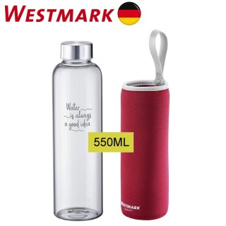 【德國WESTMARK】玻璃冷水壺550ML紅(送潛水衣保護套)