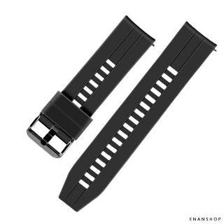 【ENANSHOP 惡南宅急店】黑色矽膠錶帶 不鏽鋼錶扣 手錶零件 男女皆可 耐用耐磨 錶帶-0654F