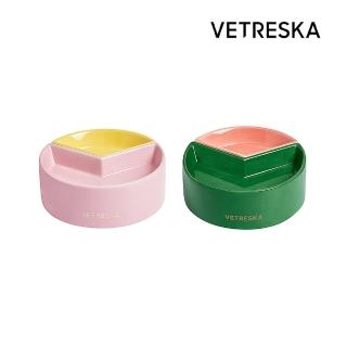 【Vetreska 未卡】寵物陶瓷分食碗 兩色可選(是心情美麗的好配色 一碗多用)