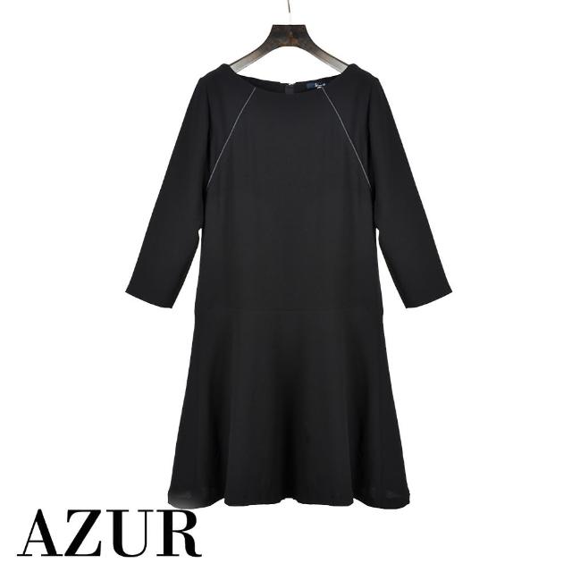 【AZUR】端莊素面收腰剪裁洋裝-2色