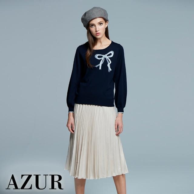 【AZUR】浪漫金蔥氣質雪紡百褶裙