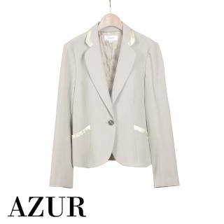 【AZUR】光澤滾邊時尚單釦OL西裝外套-4色