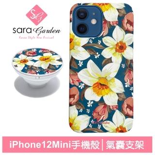 【Sara Garden】iPhone 12 Mini 5.4吋 古著碎花 氣囊支架防摔手機保護殼