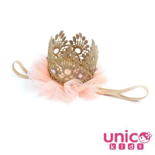 【UNICO】兒童 歐美風蕾絲皇冠生日拍照慶生髮帶/髮飾(髮飾/配件/聖誕)