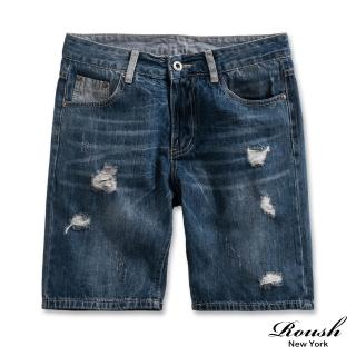 【Roush】現貨 破壞感水洗刷色牛仔短褲(9929)