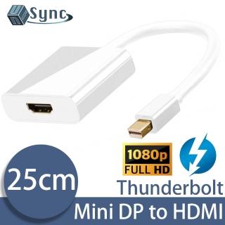 【UniSync】Mini DisplayPort轉HDMI高畫質影像轉接器 25CM