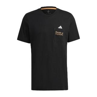 【adidas 愛迪達】T恤 Athletics Pocket Tee 男款 愛迪達 基本款 圓領 棉質 小口袋 黑 橘(GT5306)