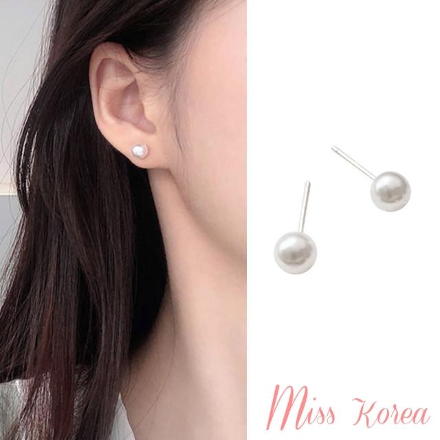 【MISS KOREA】韓國設計S925銀針溫柔氣質經典珍珠耳環(2款任選)