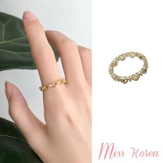 【MISS KOREA】韓國設計縷空愛心造型微鑲美鑽戒指