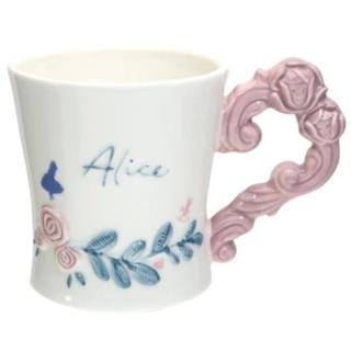 【小禮堂】Disney 迪士尼 愛麗絲 陶瓷馬克杯 咖啡杯 茶杯 陶瓷杯 330ml 《粉 玫瑰杯把》