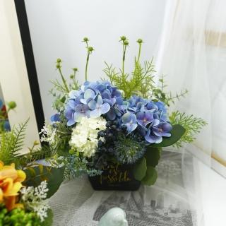【HUGO DECO 榆果傢飾】藍繡球紙袋系列香氛花藝(擬真花/香氛/花禮/節慶送花)