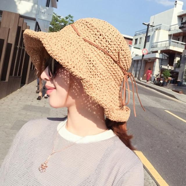【Emi 艾迷】春夏 遮陽 波西米亞風情繩結綁帶 草帽
