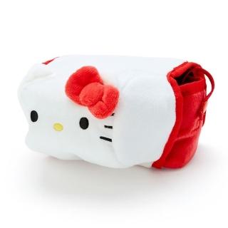 【小禮堂】Hello Kitty 造型絨毛相機收納包 單眼相機包 鏡頭收納包 《紅白 大臉》