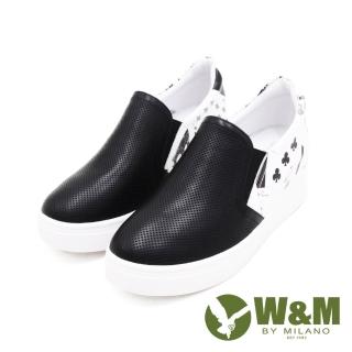【W&M】撲克牌厚底增高懶人鞋 女鞋(黑)