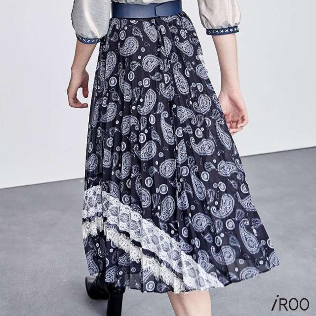 【iROO】蕾絲裝飾花長裙