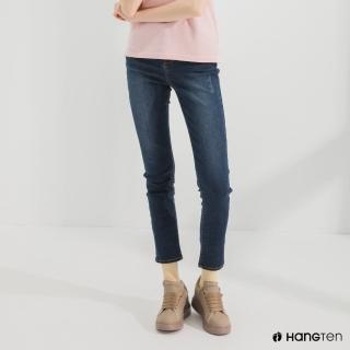 【Hang Ten】女裝-環保再生紗-SLIM FIT修身中腰丹寧褲-深藍