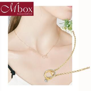 【Mbox】項項鍊 永恆-金色 採用925純銀鎖骨鍊 法式高級感復古港味百搭簡約時尚(純銀)