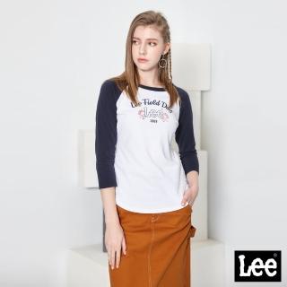 【Lee 官方旗艦】女裝 七分袖T恤 / 走向戶外 深海藍 季節性版型(LL20031766T)