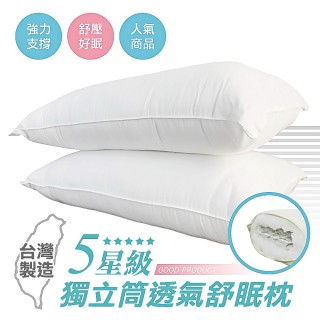 【AndyBedding】MIT五星級獨立筒透氣舒眠枕(枕頭、獨立筒枕、透氣、舒眠)