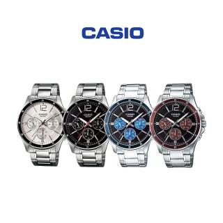 【CASIO 卡西歐】MTP-1374D商務紳士日期三眼不鏽鋼腕錶系列