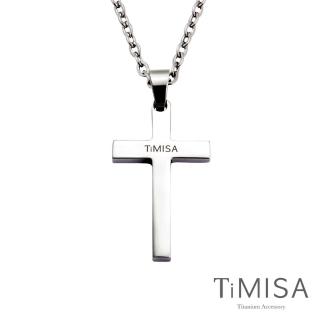 【TiMISA】簡約十字L 純鈦項鍊(04H)
