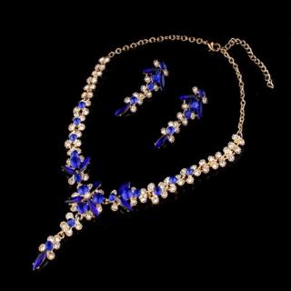 【Jpqueen】時尚光芒珍珠鋯石項鍊耳環二件套組(4色可選)