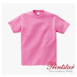 【日本 PRINTSTAR】純棉 5.6oz 重磅T恤-男女同款(粉紅色)