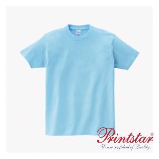 【日本 PRINTSTAR】純棉 5.6oz 重磅T恤-男女同款(淺藍)