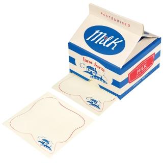 【Rex London】牛奶盒造型便條紙_藍白線條(RL27420)