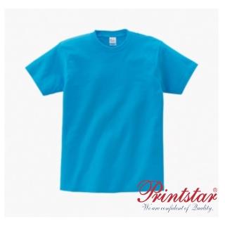 【日本 PRINTSTAR】純棉 5.6oz 重磅T恤-男女同款(翠藍)