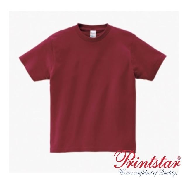【日本 PRINTSTAR】純棉 5.6oz 重磅T恤-男女同款(酒紅)