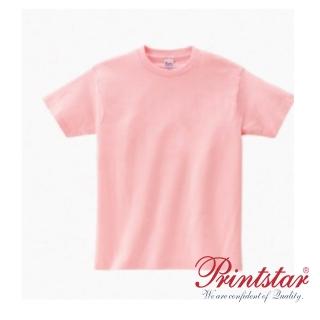 【日本 PRINTSTAR】純棉 5.6oz 重磅T恤-男女同款(淺粉)