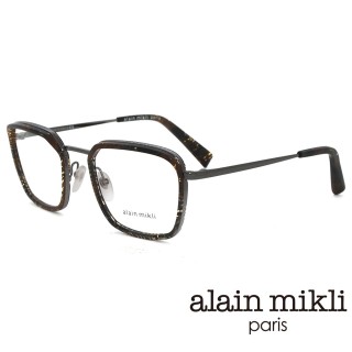 【Alain Mikli】法式巴黎色彩個性金屬方框光學眼鏡(咖 A02028-002)