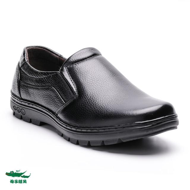 【母子鱷魚】-官方直營-極簡品味真皮休閒鞋-黑