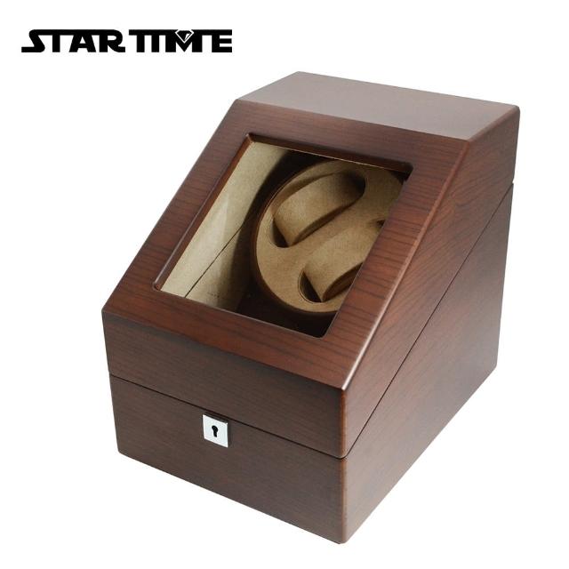 【STAR TIME】機械腕錶自動上鍊盒-1旋2入錶座轉動+3入收藏 深原木色(2+3入深原木色)