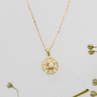 【Dinner collection】4扇形珍珠墜K金項鍊