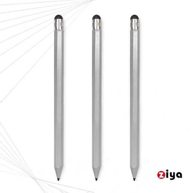 【ZIYA】電容式觸控筆 懷舊鉛筆造型(六角造型 灰色)