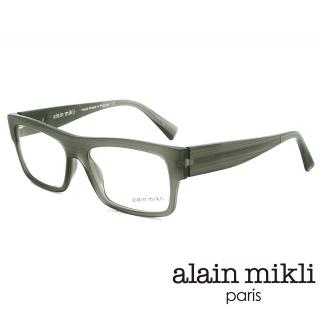 【Alain Mikli】法式鬼才視覺魔法師 質感粗框造型光學眼鏡(灰綠 A01344 2184)