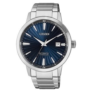 【CITIZEN 星辰】GENTS鈦金屬魅力四射機械腕錶-銀X藍(NJ2180-89L)