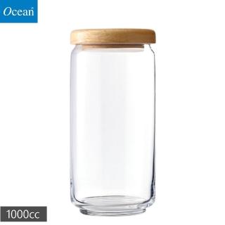 【Ocean】木蓋儲物罐 玻璃罐 1000cc(儲物罐 玻璃罐)