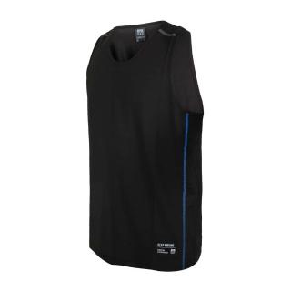 【FIRESTAR】男彈性訓練籃球背心-運動 慢跑 路跑 無袖上衣 吸濕排汗 反光 黑藍(B1708-92)