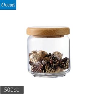 【Ocean】木蓋儲物罐 玻璃罐 500cc(儲物罐 玻璃罐)