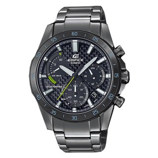 【CASIO 卡西歐】EDIFICE 太陽能 三眼男錶 不鏽鋼錶帶 防水100米(EQS-930DC-1A)