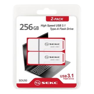 【SEKC】256GB USB3.1 Gen1高速隨身碟SDU50(2入包裝)