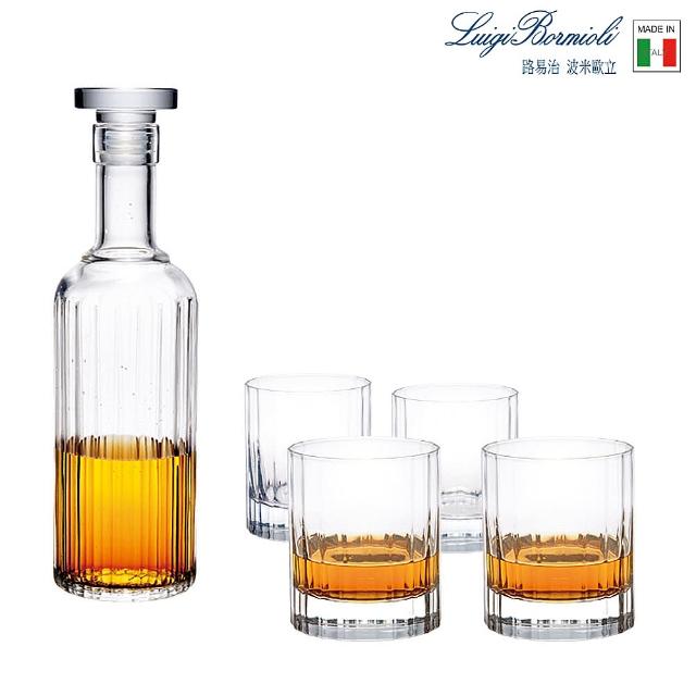 【Luigi Bormioli】義大利無鉛水晶威士忌杯禮盒組 1壺4杯(酒杯禮盒)